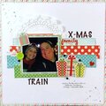 Mother and Son Christmas Train Scrapbook Layout