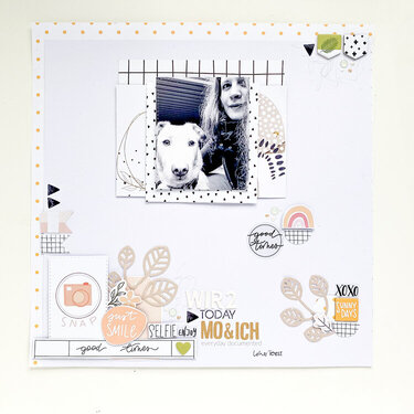 Scrapbooking Layout with blurred cluster