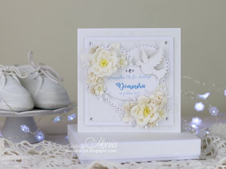 White baptism card