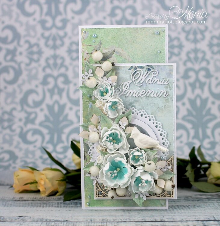 Card with handmade flowers