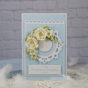Blue card for a first communion