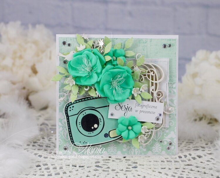 Card with mint flowers