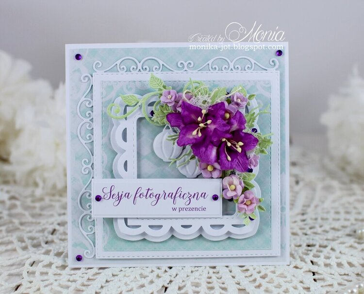 Mint and purple card