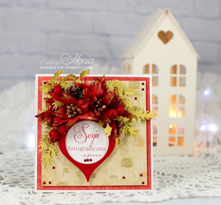 Christmas card with Pretty Flori red