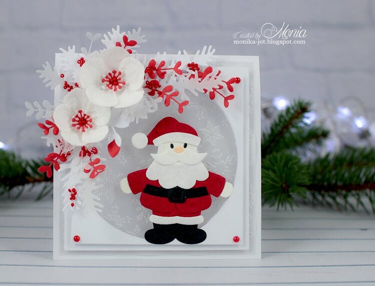 Winter card with Santa