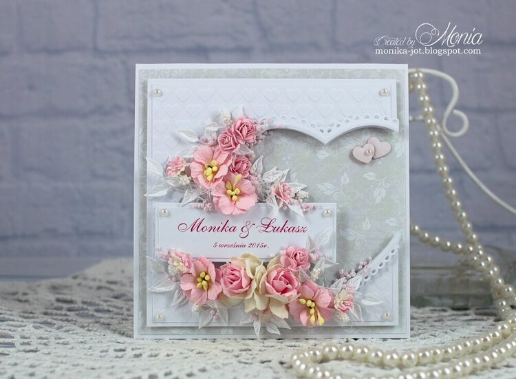 Wedding card with hearts