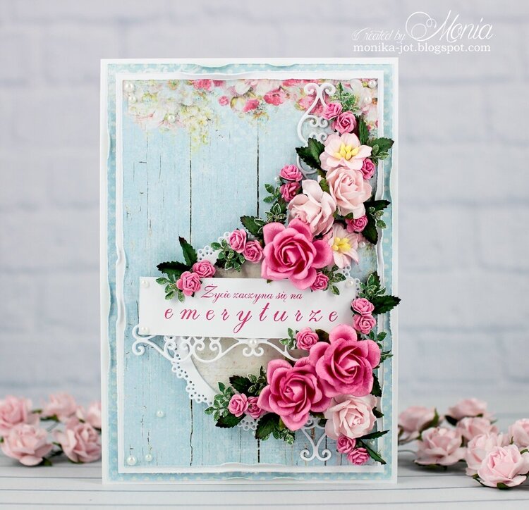 Card with roses