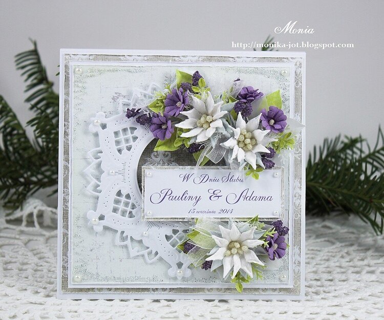 Wedding card with edelweisses