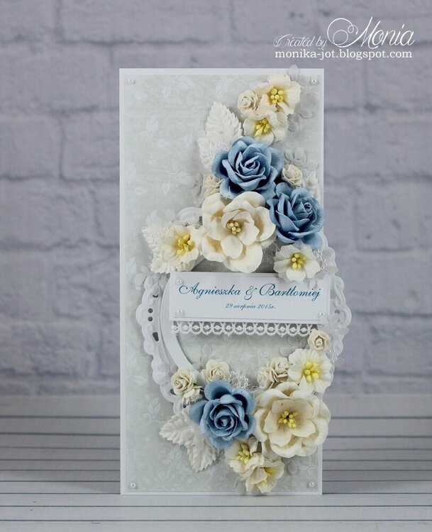 Wedding card with flowers