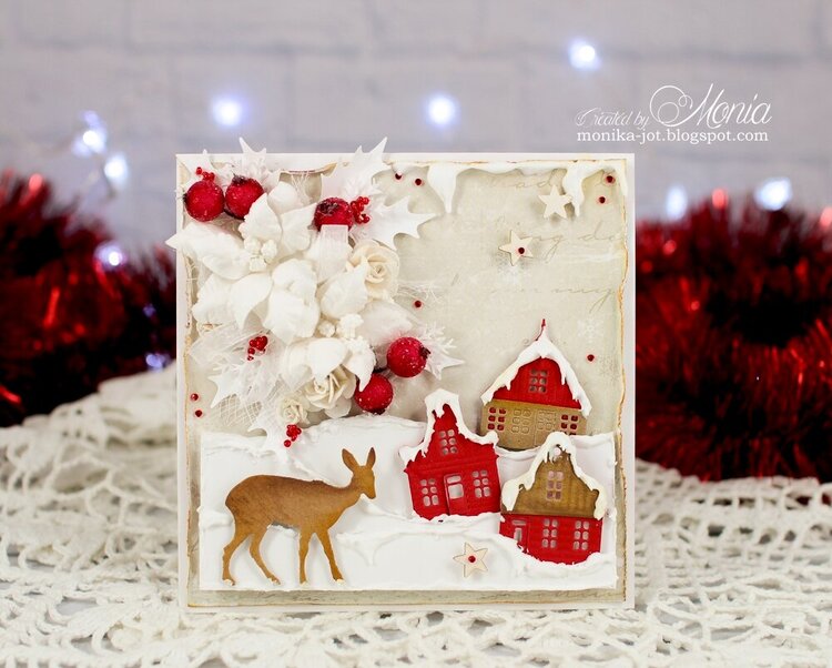 Christmas card with houses