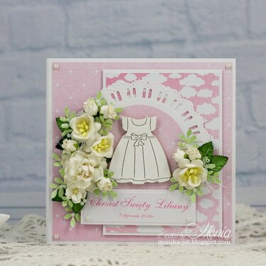 Pink baptism card