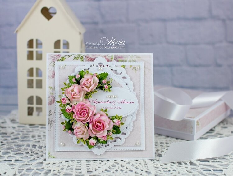 Wedding card with roses