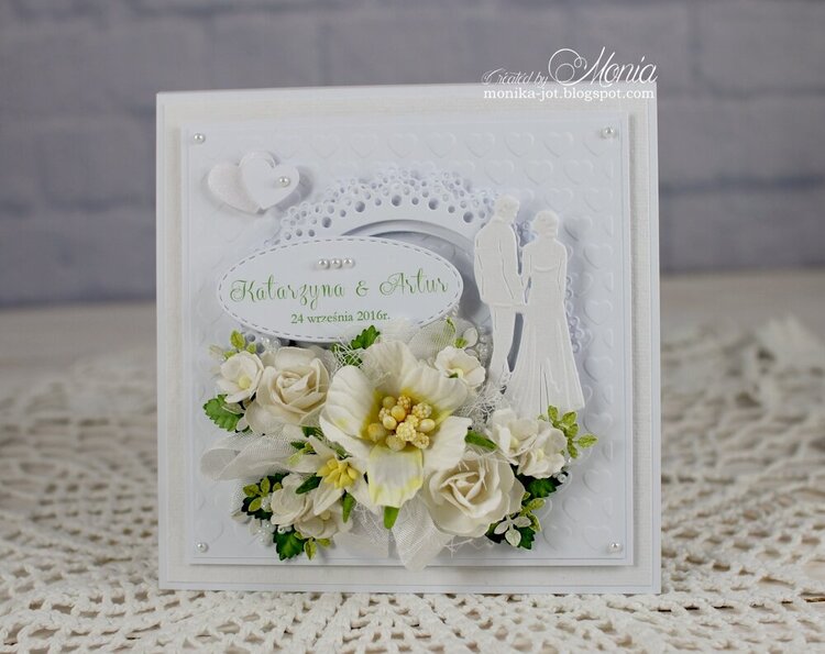 Wedding card with Pretty Flori White