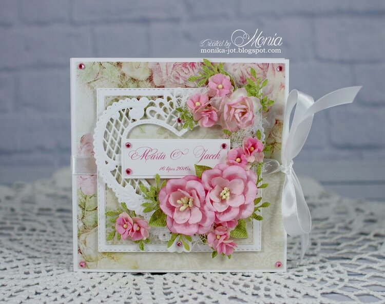 Wedding card with magnolias