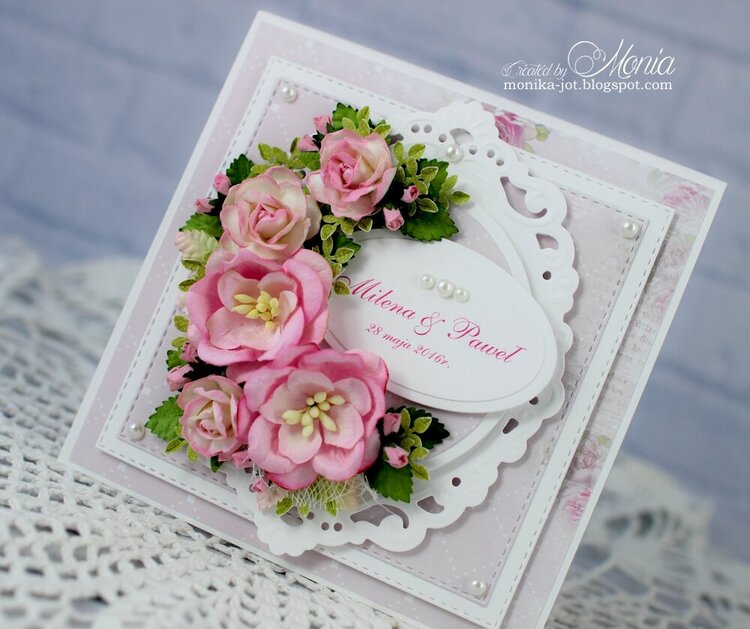 Pink wedding card