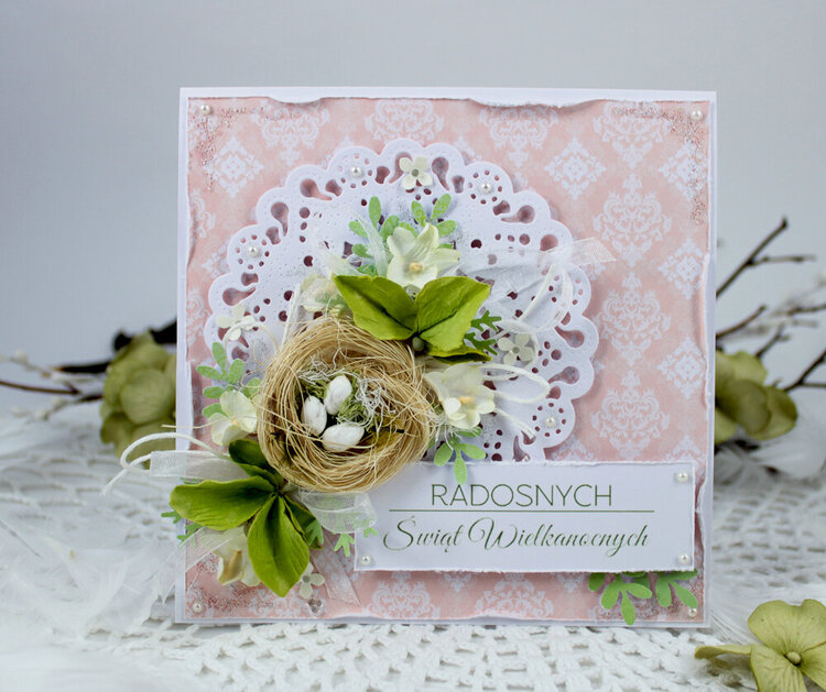 Easter card with a nest