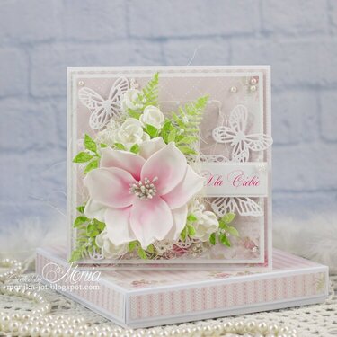 Spring card with magnolia