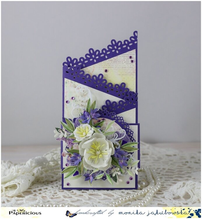 Purple folded card