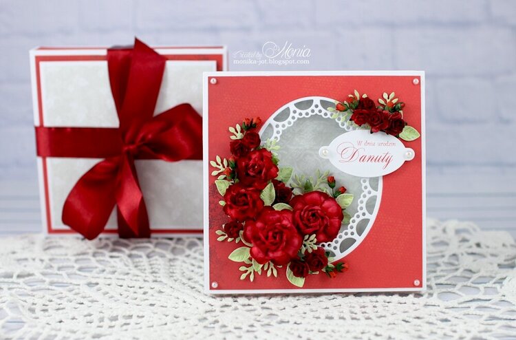 Birthday card with red roses