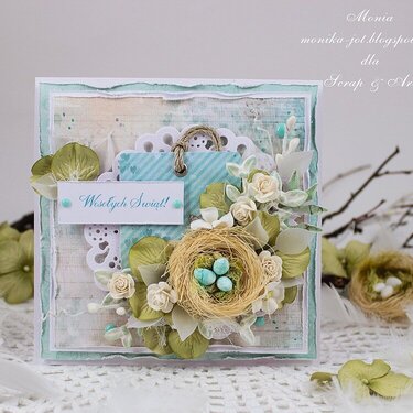 Easter card with handmade nest