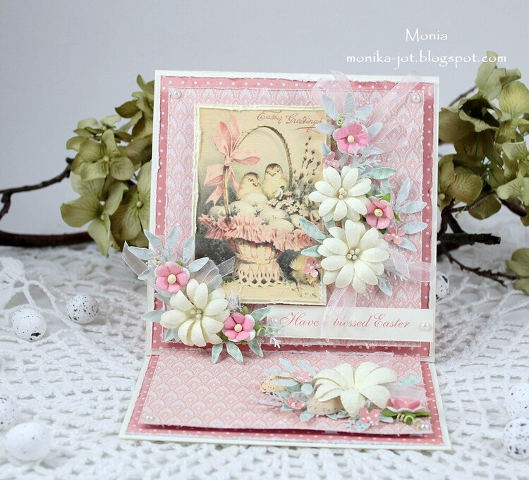 Pink Easter easel card