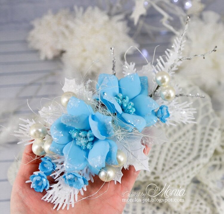 Blue winter flowers