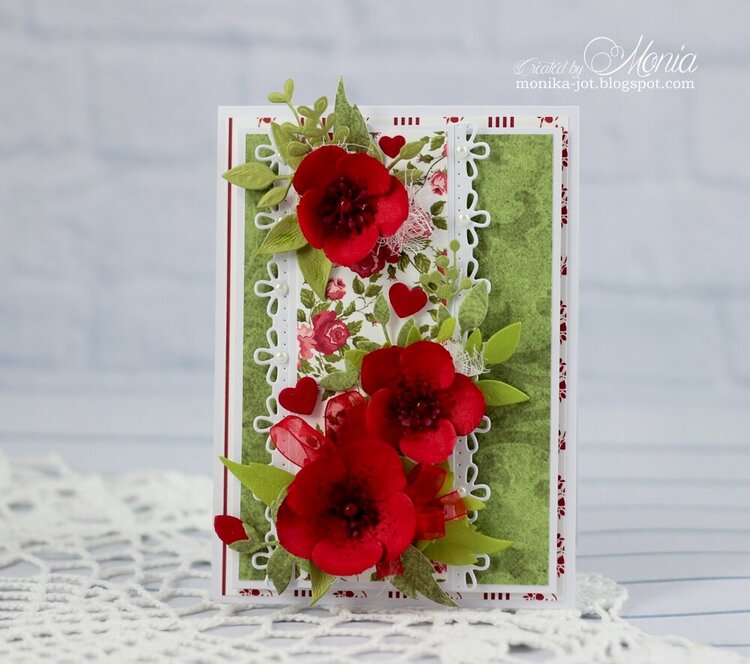 Card with red flowers