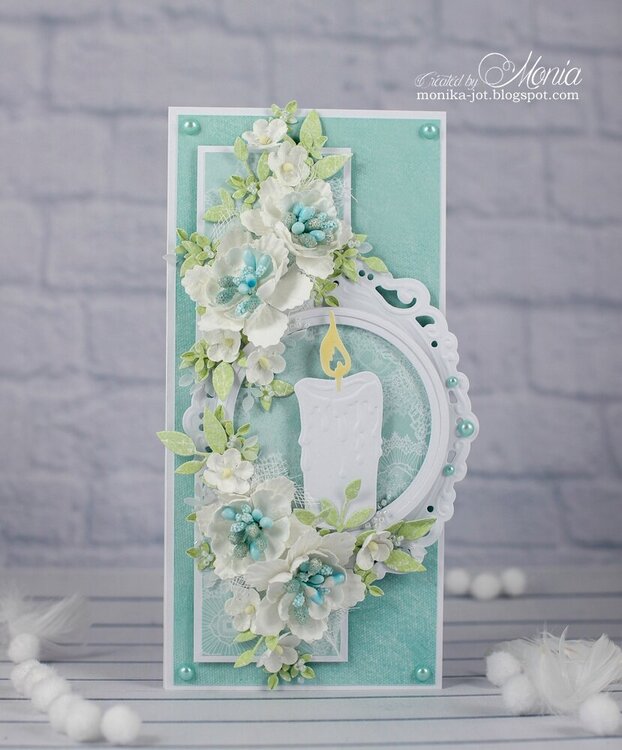 Baptism card with my flowers