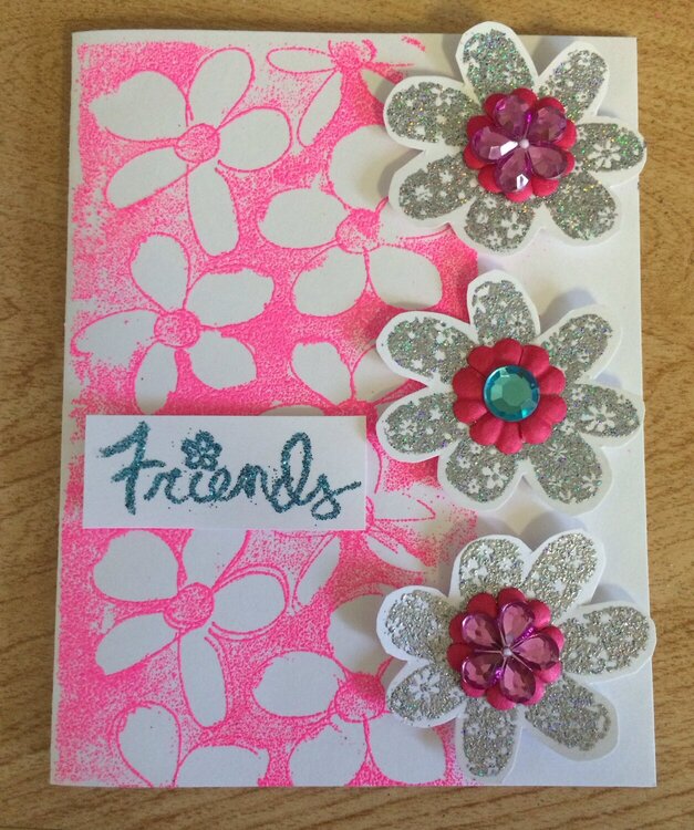Friends Embossed Flower Card