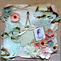 Vintage Butterfly shabby chic scrapbook page/craft