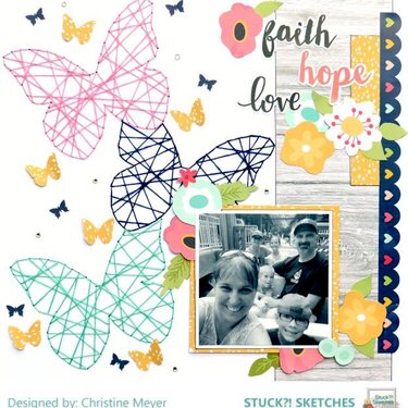 Faith, Hope, Love - String Art Layout