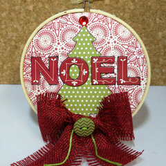 Noel Embroidery Hoop Ornament
