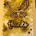 Stamp butterfly thanks card