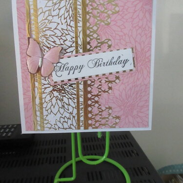 pink foil card