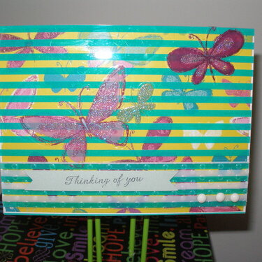 butterfly card w/acetate overlay