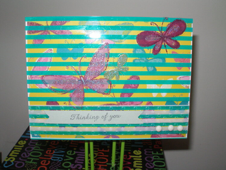 butterfly card w/acetate overlay