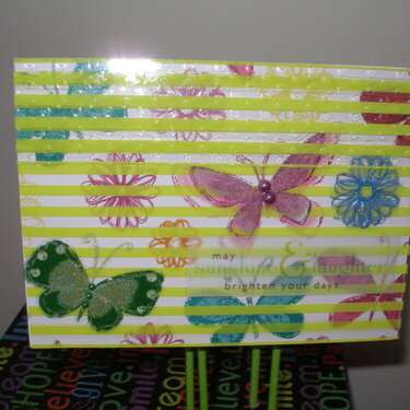 butterfly card w/acetate overlay