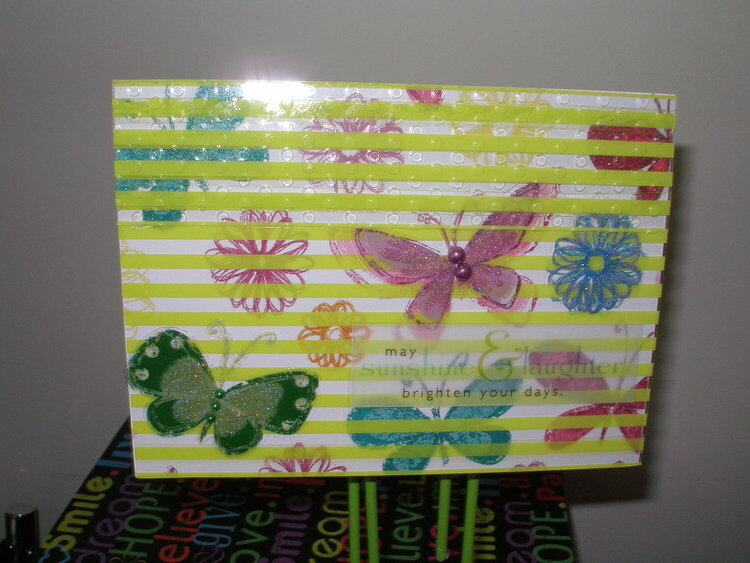 butterfly card w/acetate overlay