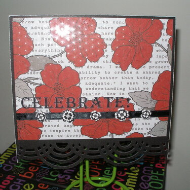 red/white floral w/clear acetate overlay