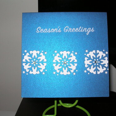 blue Christmas snowflake punched