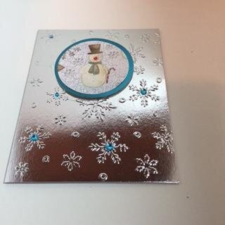 Snowman embossed card