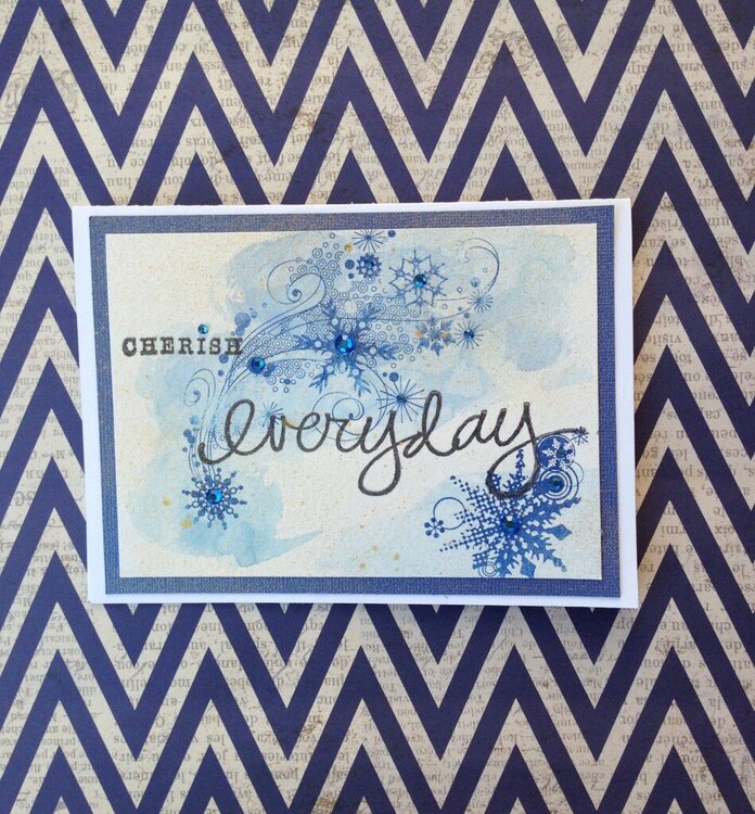 CHERISH EVERYDAY SNOWFLAKE WATERCOLOR CARD