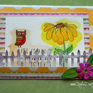 PICKET FENCE WATERCOLOR CARD