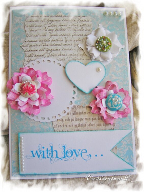 VINTAGE SHABBY CHIC CARD-WITH LOVE