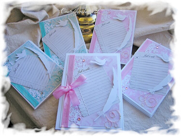 VINTAGE SHABBY CHIC NOTE CARD SET  SET OF 10 CARDS JUST A NOTE