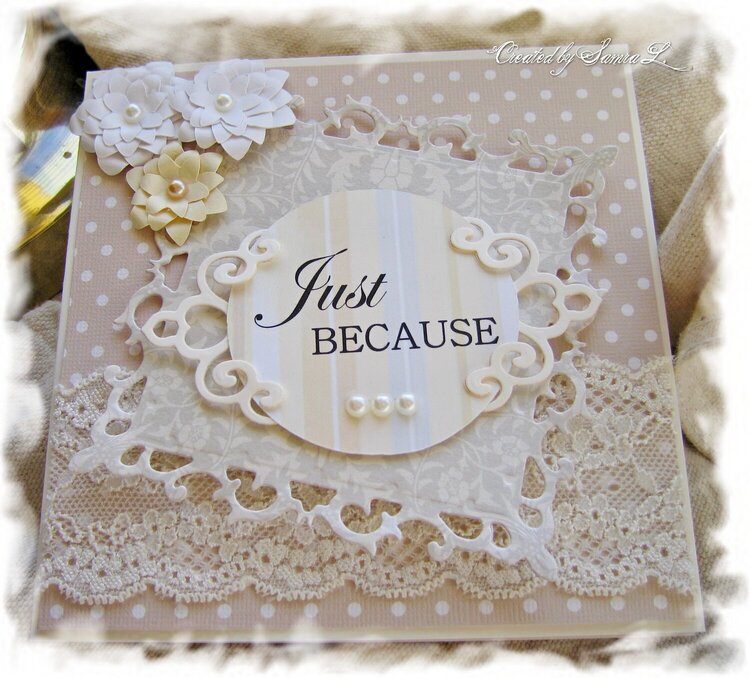 Vintage Shabby Chic Note Card-Just Because