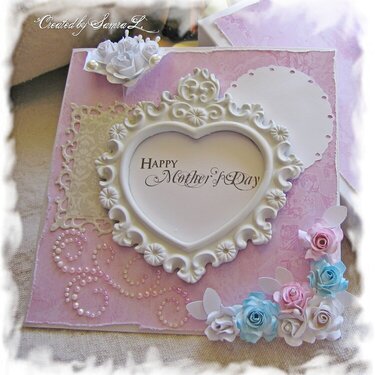 Vintage Shabby Chic Mothers Day Card with a Keepsake Box Pink