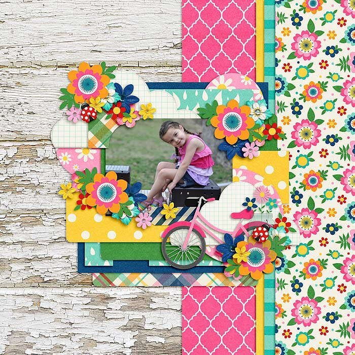 March Bingo Challenge #4: Paper Mashup: Floral and Plaid