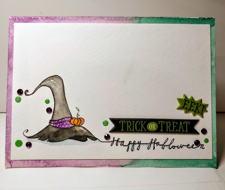 Watercolor Halloween card