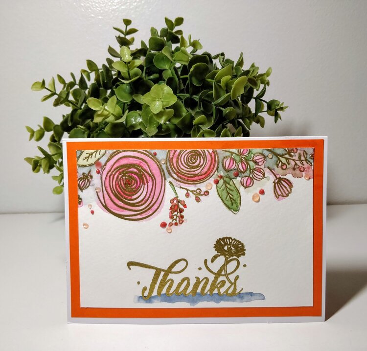 Thank you card with gift card holder